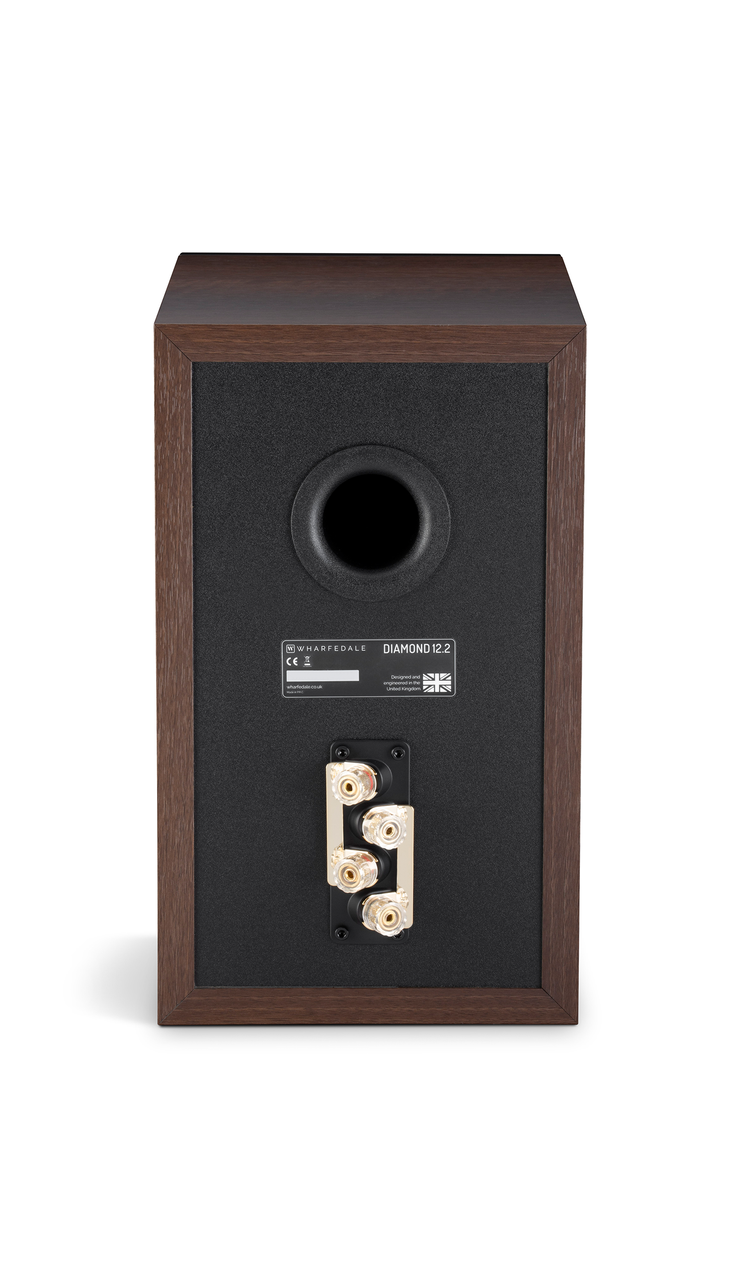 Wharfedale Diamond 12.2 Bookshelf Speakers Walnut (Pair) — rear panel