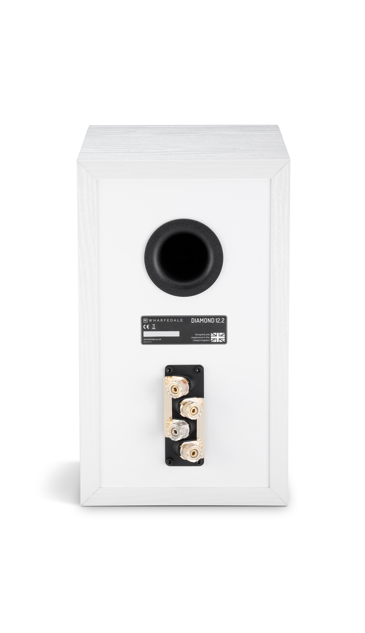 Wharfedale Diamond 12.2 Bookshelf Speakers White (Pair) — rear panel