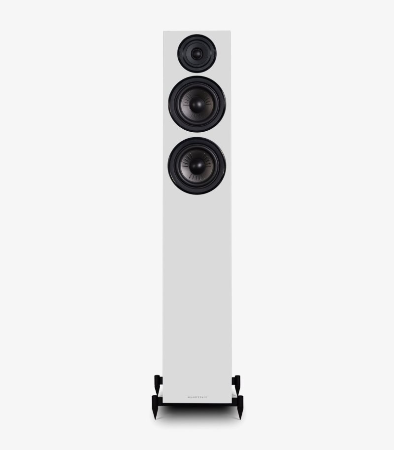 Wharfedale Diamond 12.4 Floorstanding Speakers Light Oak (Pair) — front view (grille on)