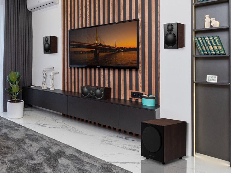 Wharfedale DX-3 Walnut in living room home cinema setup