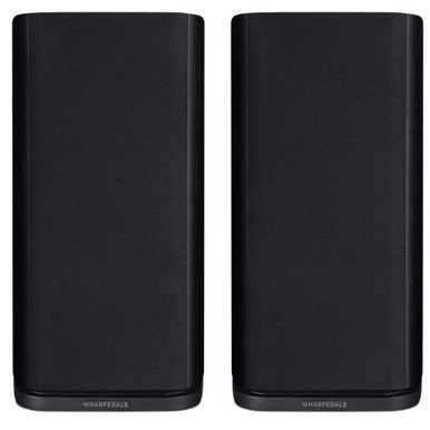 Wharfedale Evo 4.2 Bookshelf Speakers Black (Pair) — front view with grilles (pair)