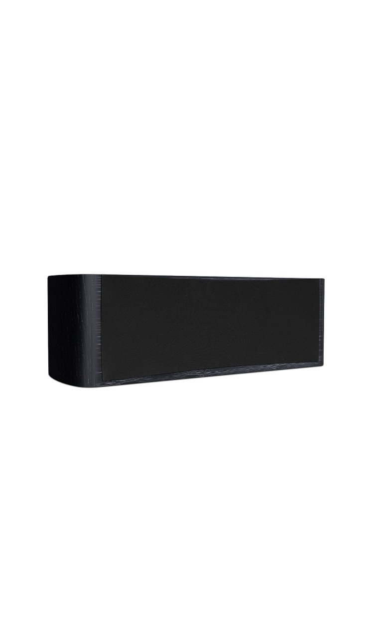 Wharfedale Evo 4.CS Centre Speaker Black (Single) — three-quarter view (grille on)