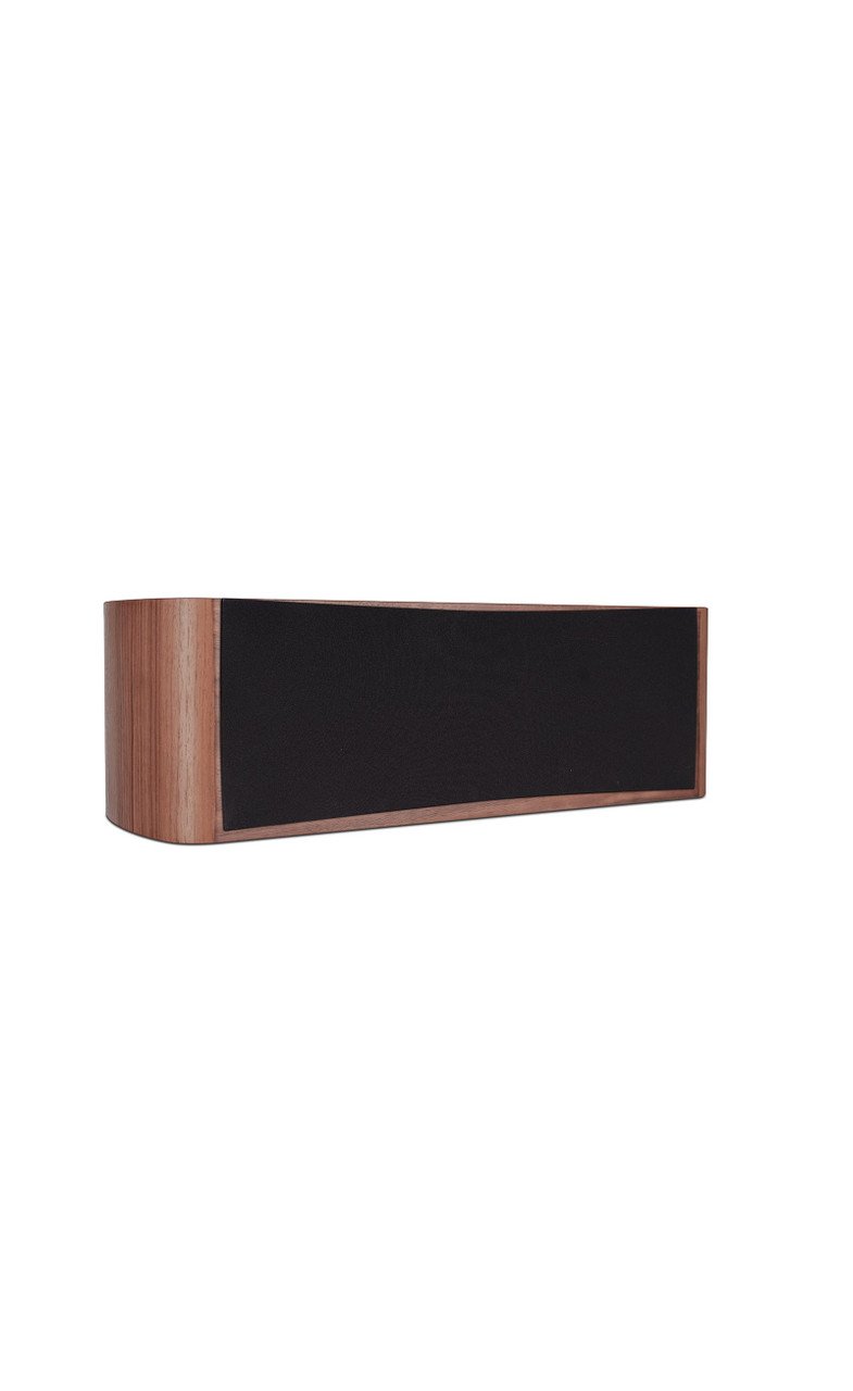 Wharfedale Evo 4.CS Centre Speaker Walnut (Single) — three-quarter view (grille on)