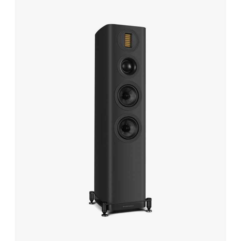 Wharfedale Evo 5.3 Floorstanding Speakers Black (Pair) — reverse three-quarter view