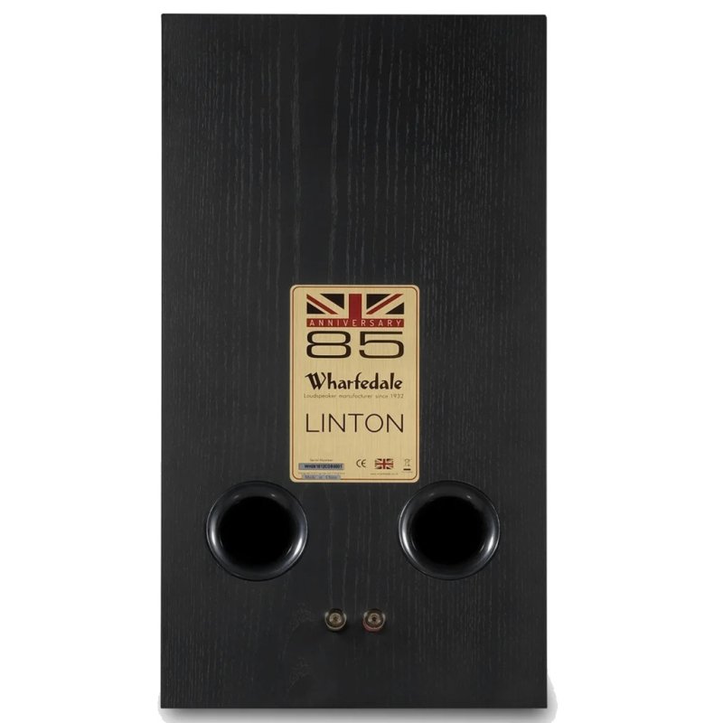 Wharfedale Linton Standmount Speakers Black Oak (Pair) — rear panel