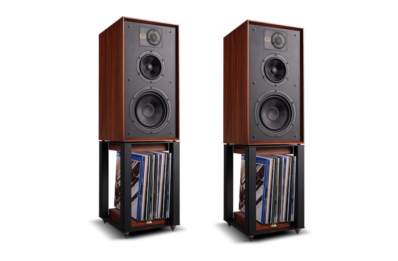 Wharfedale Linton & Stands Package Mahogany - with record storage