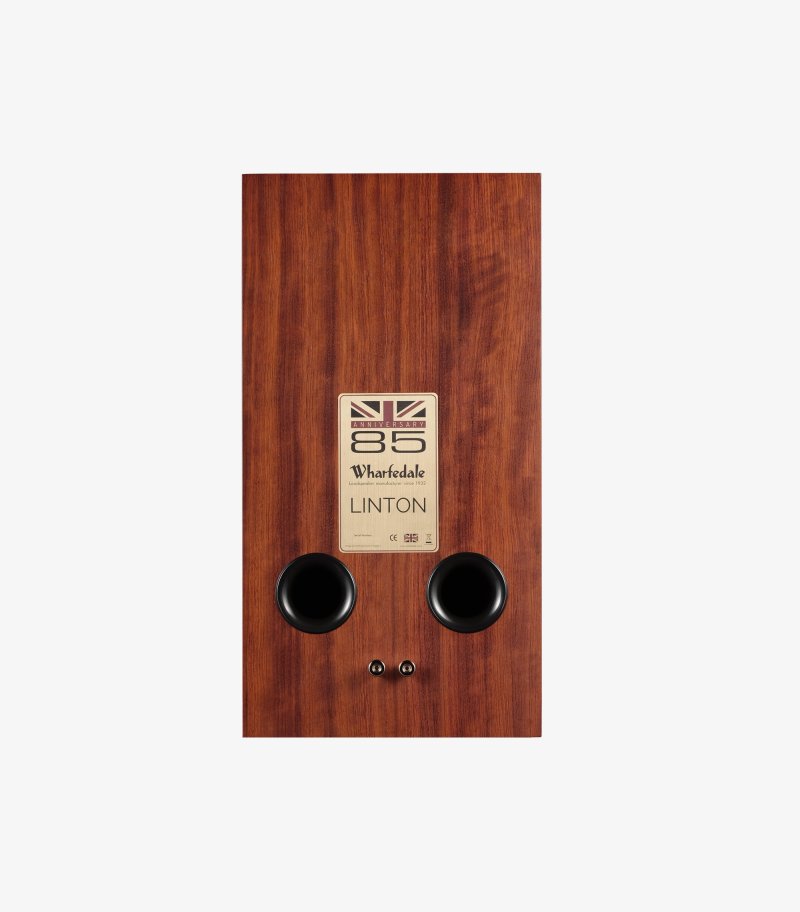 Wharfedale Linton Mahogany - rear view with 85th anniversary plaque