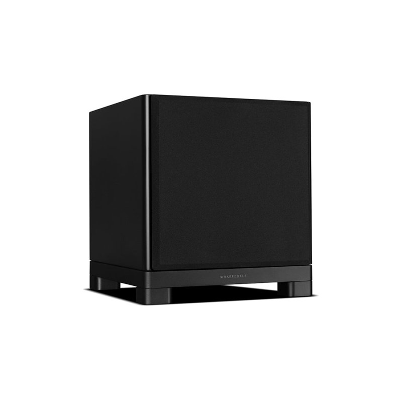 Wharfedale NOVA 10 Subwoofer Matte Black, alternative angled view with grille fitted