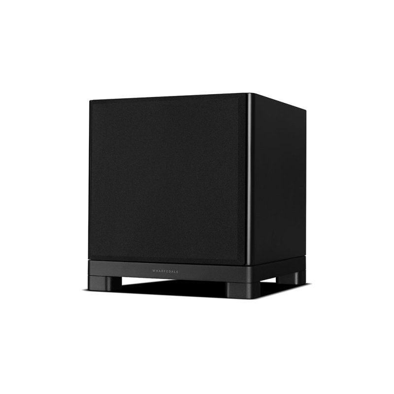 Wharfedale NOVA 10 Subwoofer Matte Black, angled view with grille fitted