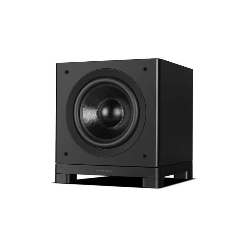 Wharfedale NOVA 10 Subwoofer Matte Black, angled view with grille removed