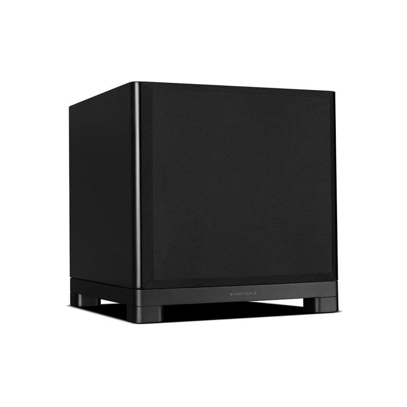 Wharfedale NOVA 12 Subwoofer Matte Black alternative angled view with grille fitted