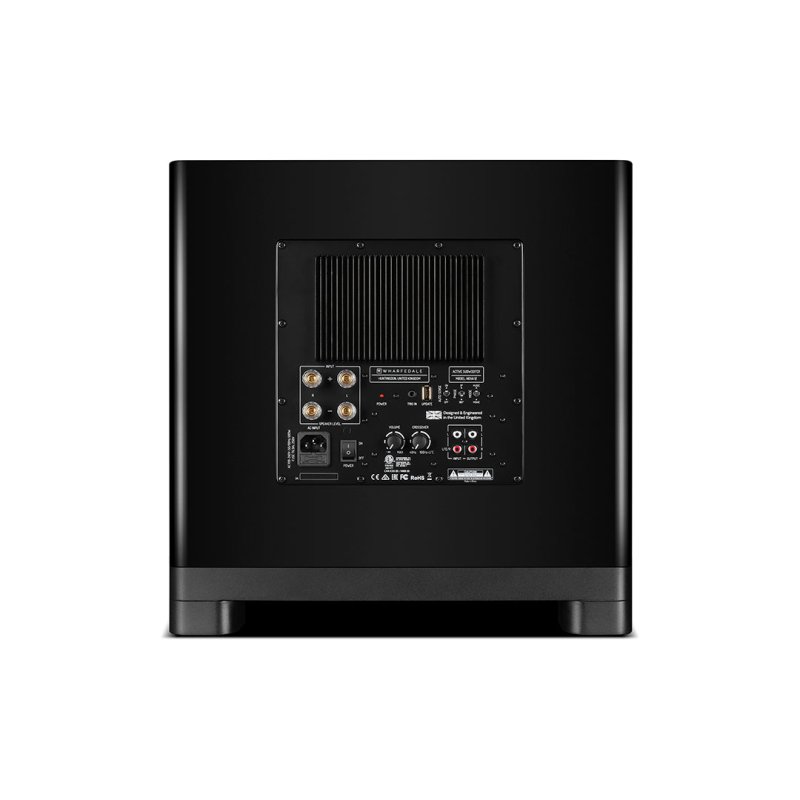 Wharfedale NOVA 12 Subwoofer Matte Black rear panel showing amplifier controls and connections