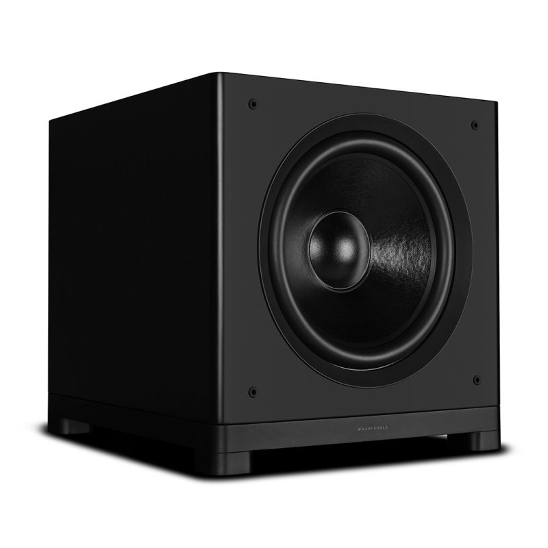 Wharfedale NOVA 15 Subwoofer Matte Black alternative angled view with grille removed
