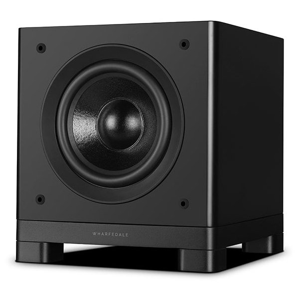 Wharfedale NOVA 8 Subwoofer Matte Black angled view with grille removed