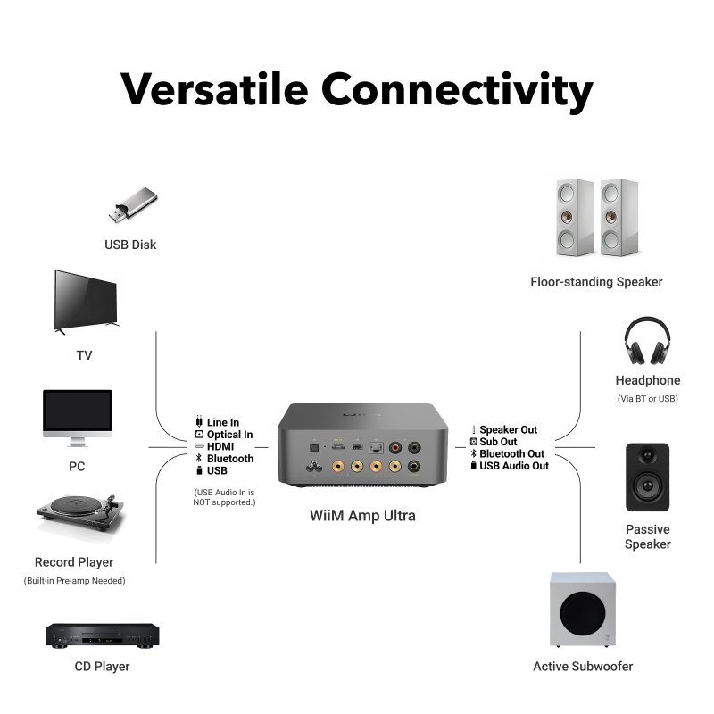 WiiM Amp Ultra connectivity diagram