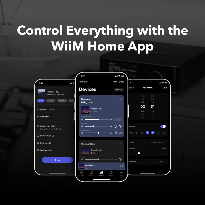 WiiM Amp Ultra controlled via WiiM Home app