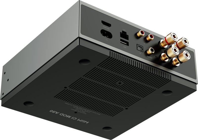 WiiM CI MOD A80 Custom Install Streaming Amplifier rear angle