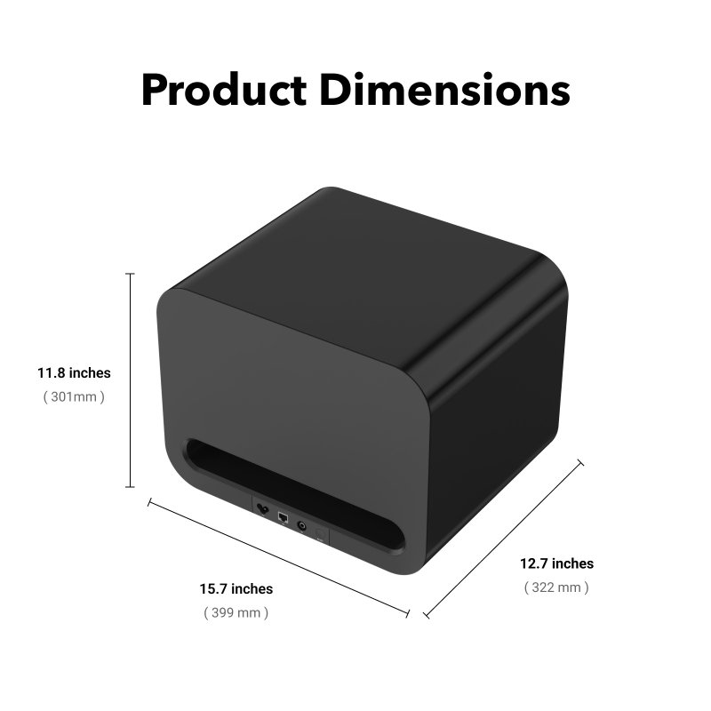 WiiM Sub Pro dimensions diagram