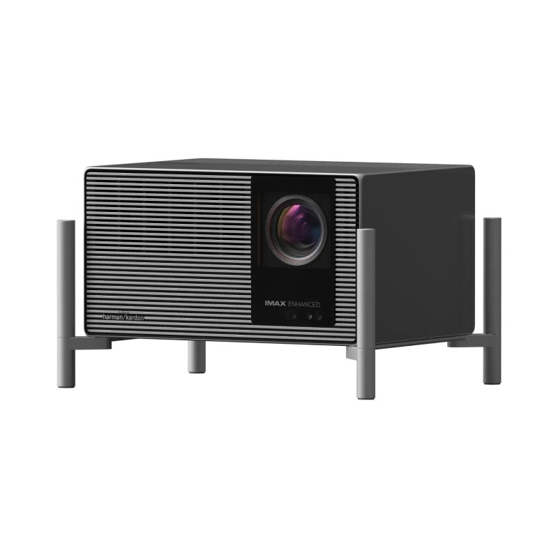 XGIMI TITAN Noir Pro angled view on desktop stand
