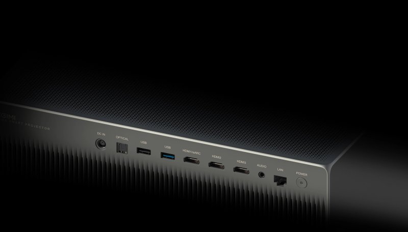 XGIMI TITAN Noir Ultra Max rear connections with three HDMI inputs