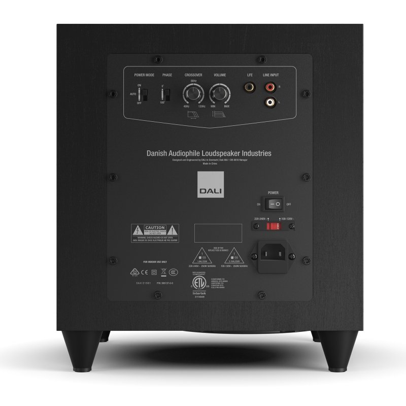 DALI Sub C-8 D Subwoofer Black Ash - Rear Connections